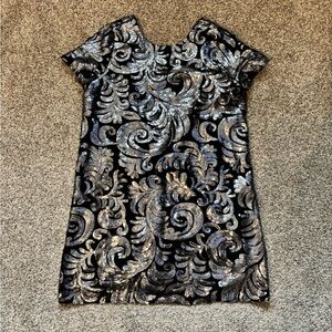 Show Me Your MuMu Black and Silver Swirl Mini Dress
